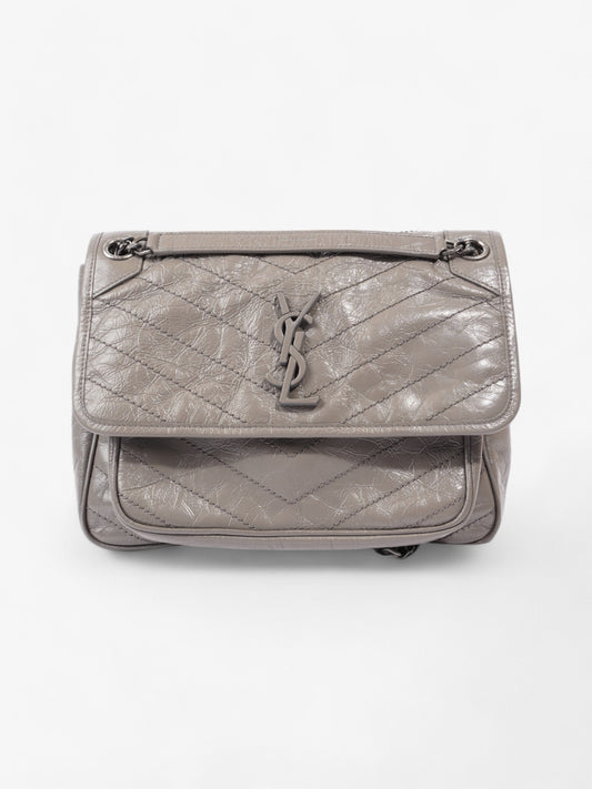 Saint Laurent Niki Grey Calfskin Leather Medium