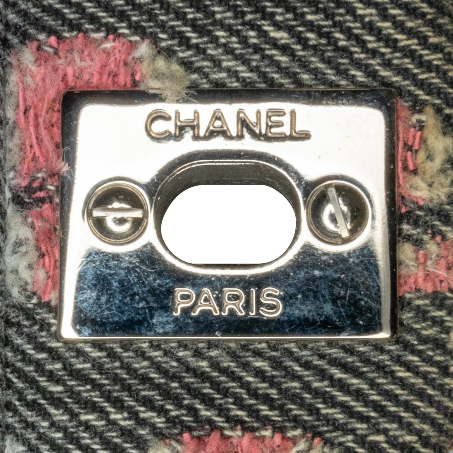 Chanel Medium Classic Distressed Denim Double Flap Gray
