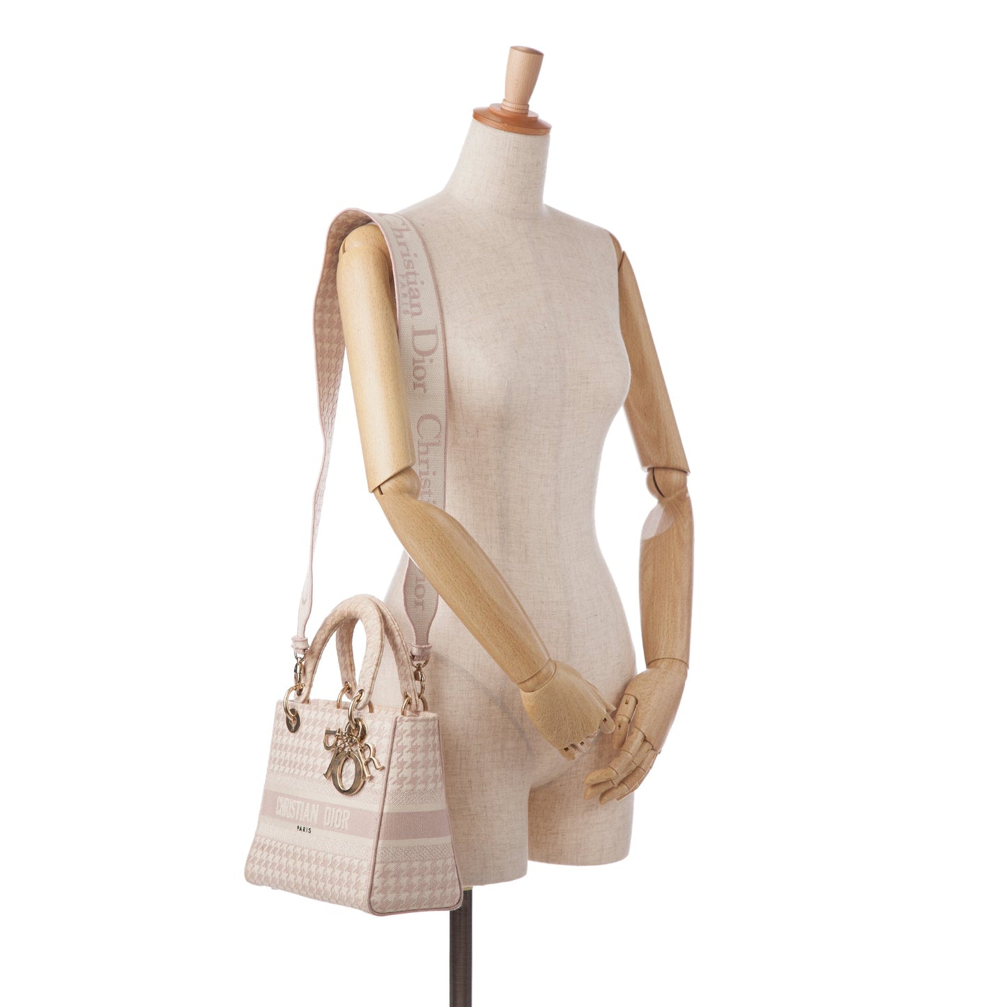 Dior Small Houndstooth Lady D-Lite Pink