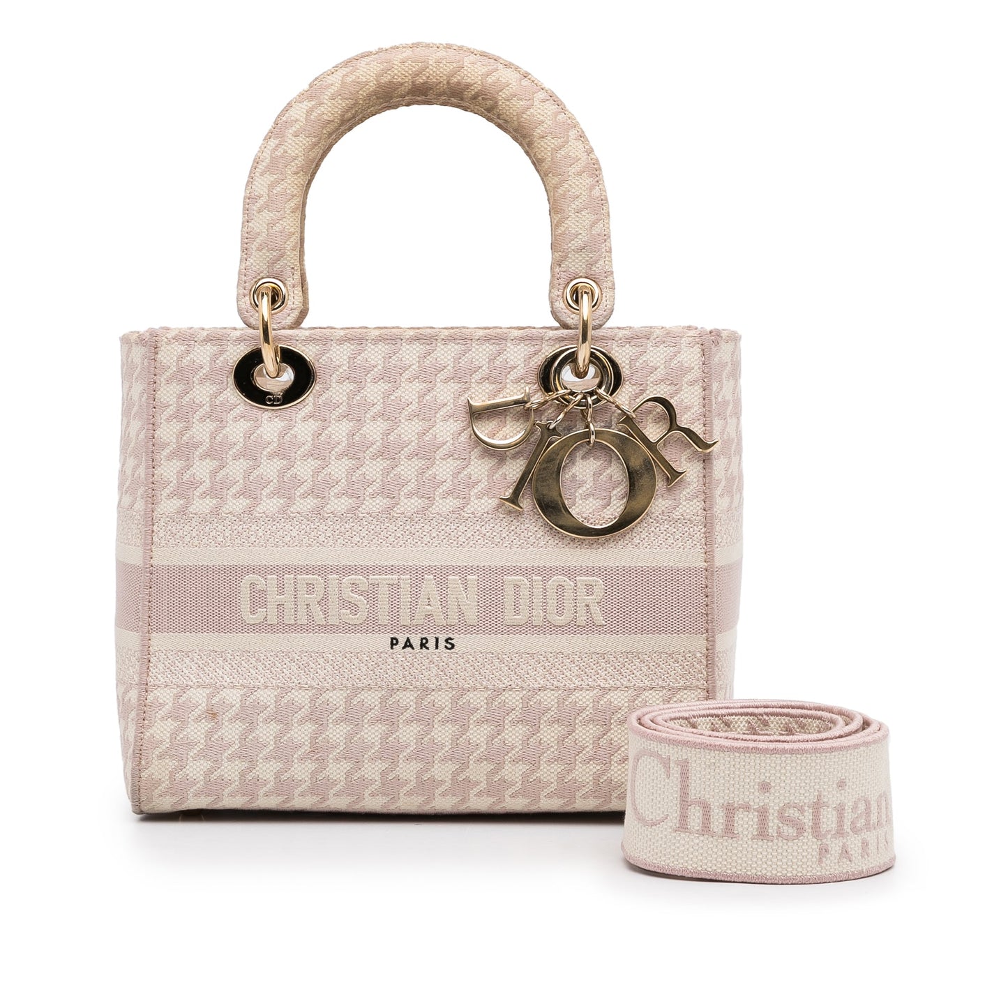 Dior Small Houndstooth Lady D-Lite Pink