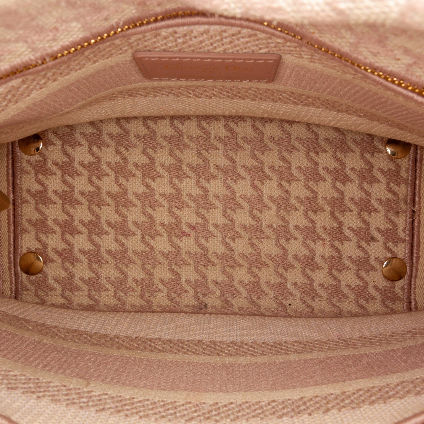 Dior Small Houndstooth Lady D-Lite Pink