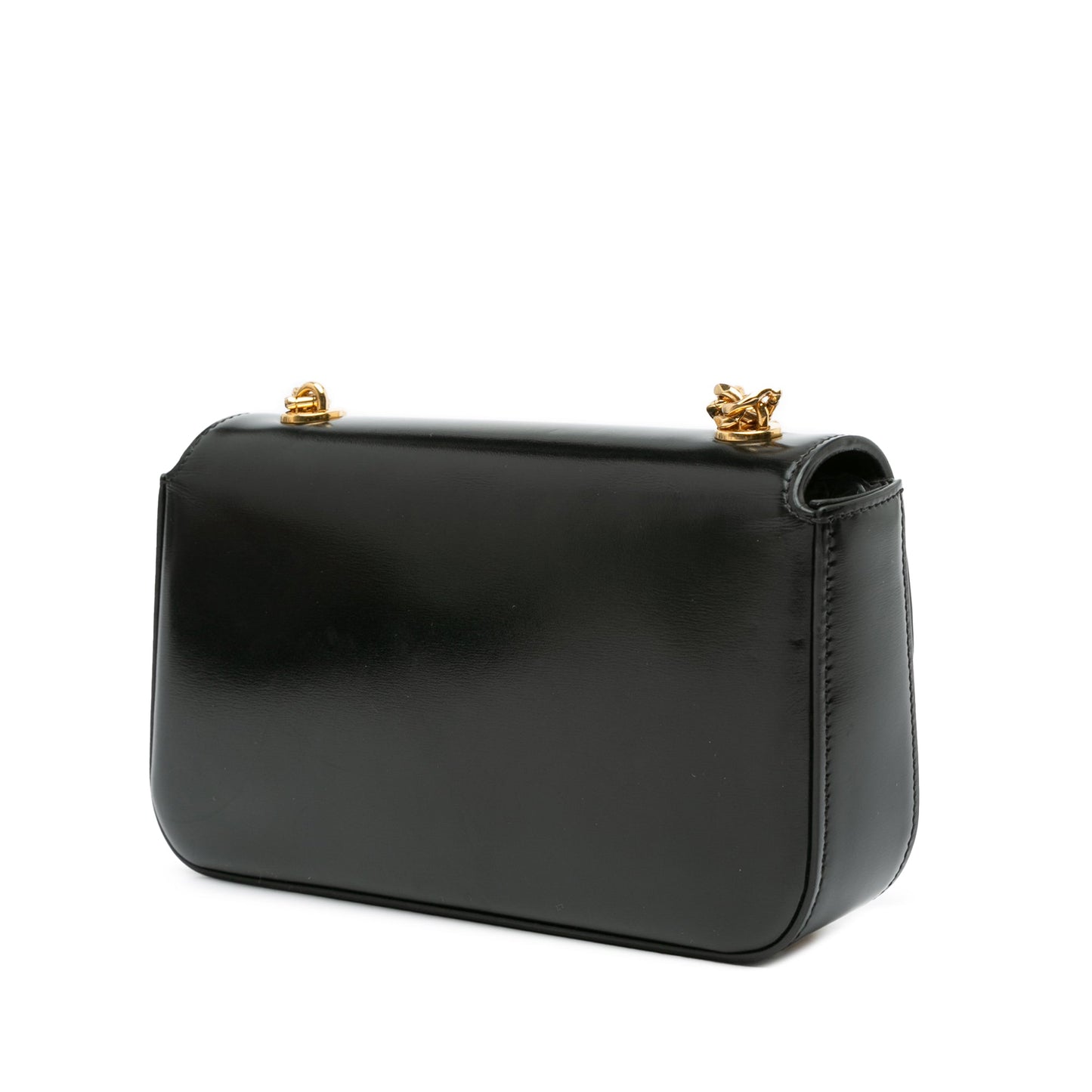 Celine Shiny Calfskin Claude Chain Shoulder Bag Black