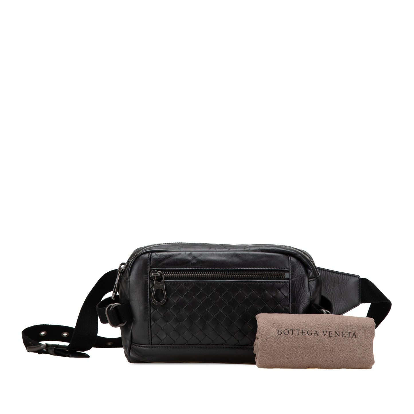 Bottega Veneta Calfskin Intrecciato Belt Bag Black