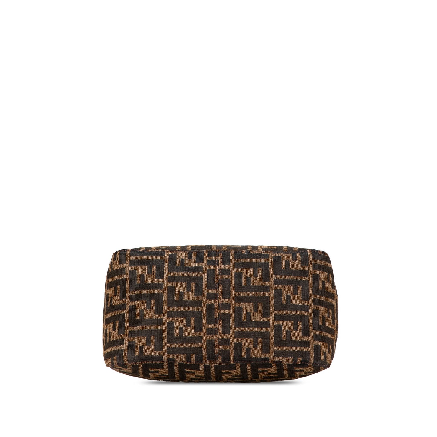 Fendi Zucca Canvas Double Flap Shoulder Bag Brown