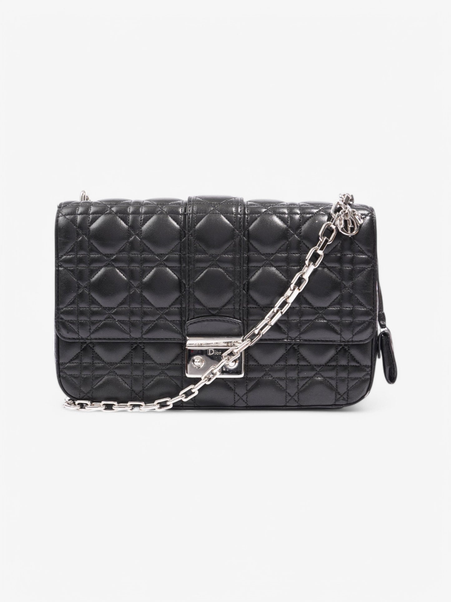 Christian Dior Miss Dior Cannage Flap Bag Black Leather