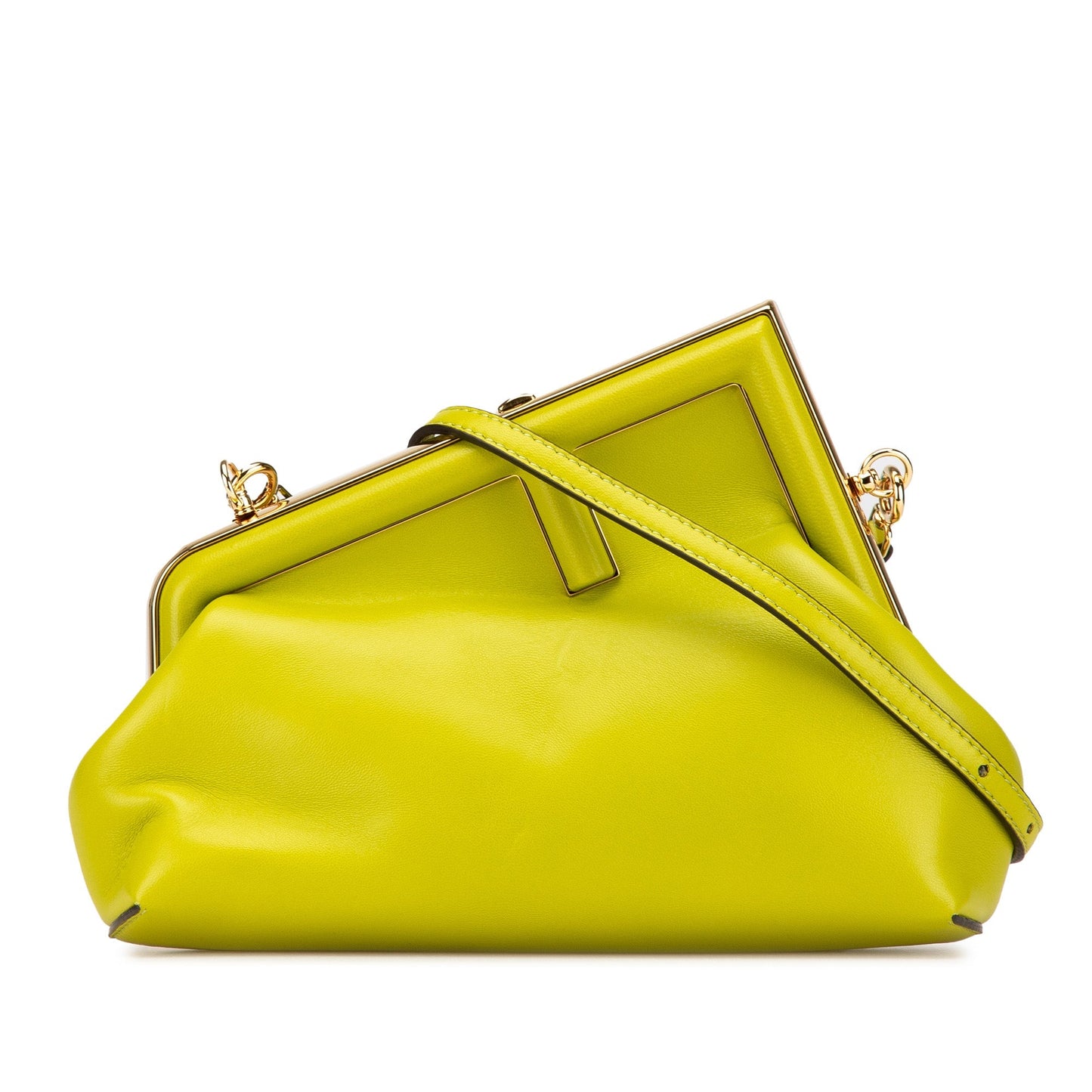 Fendi Small Shiny Nappa Fendi First Crossbody Green