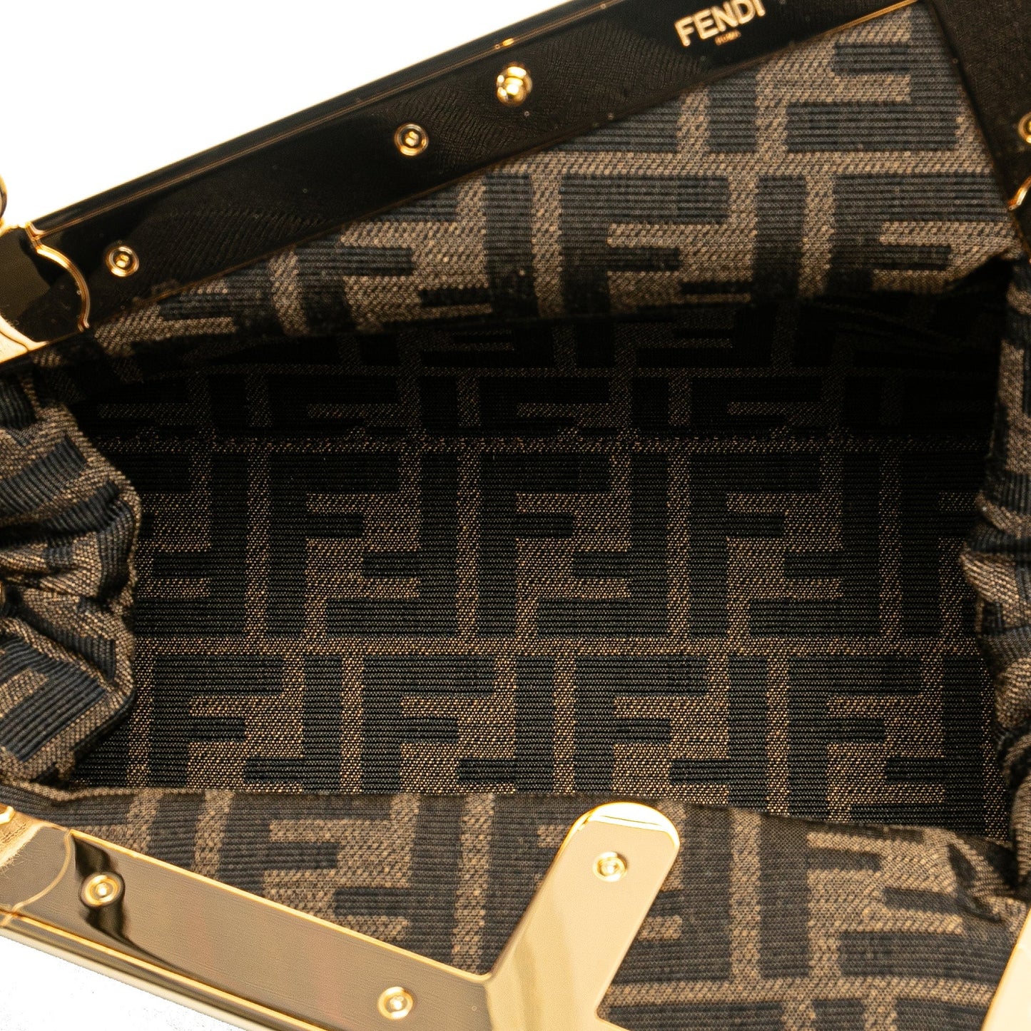 Fendi Small Shiny Nappa Fendi First Crossbody Green