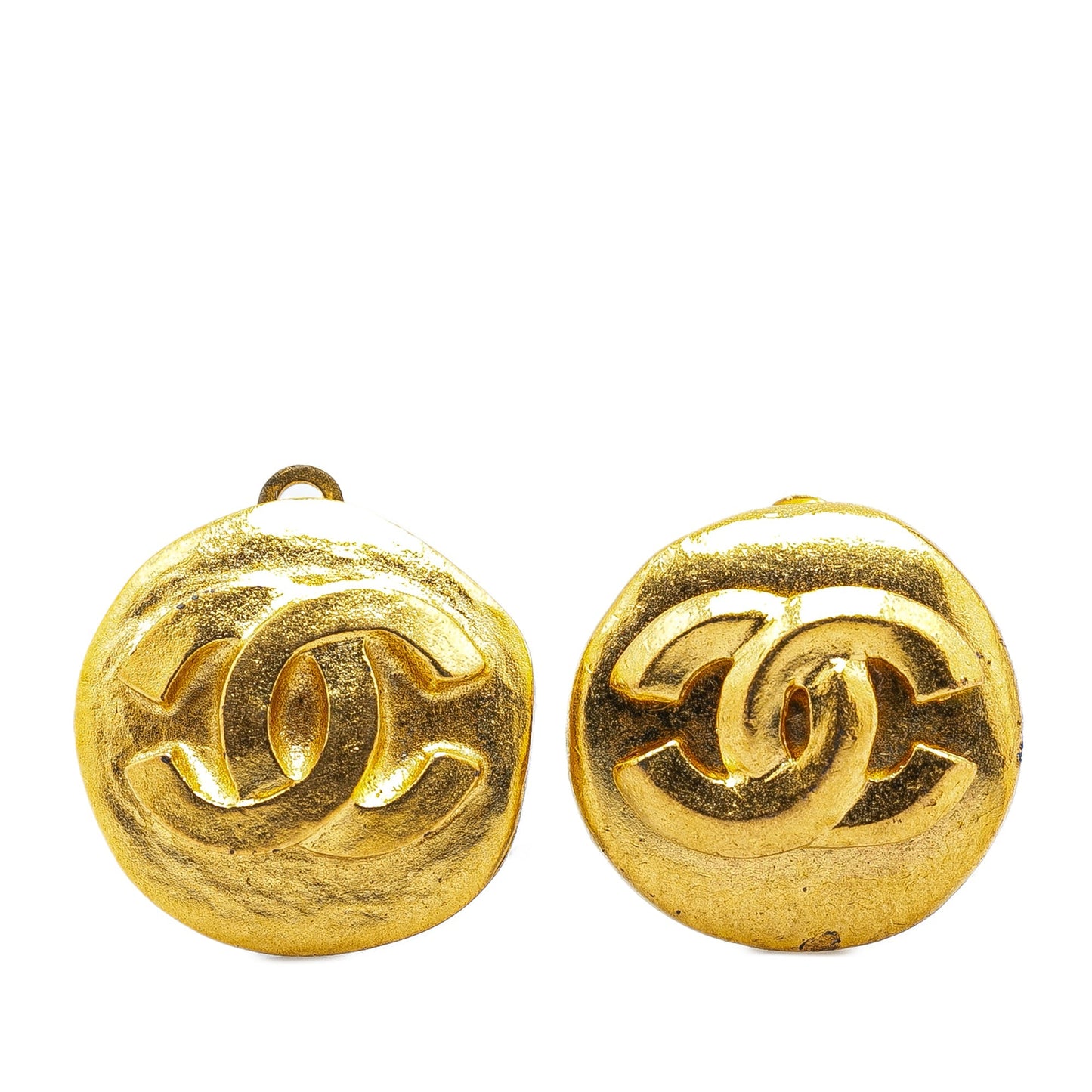 Chanel Gold Plated CC Clip On Earrings Gold