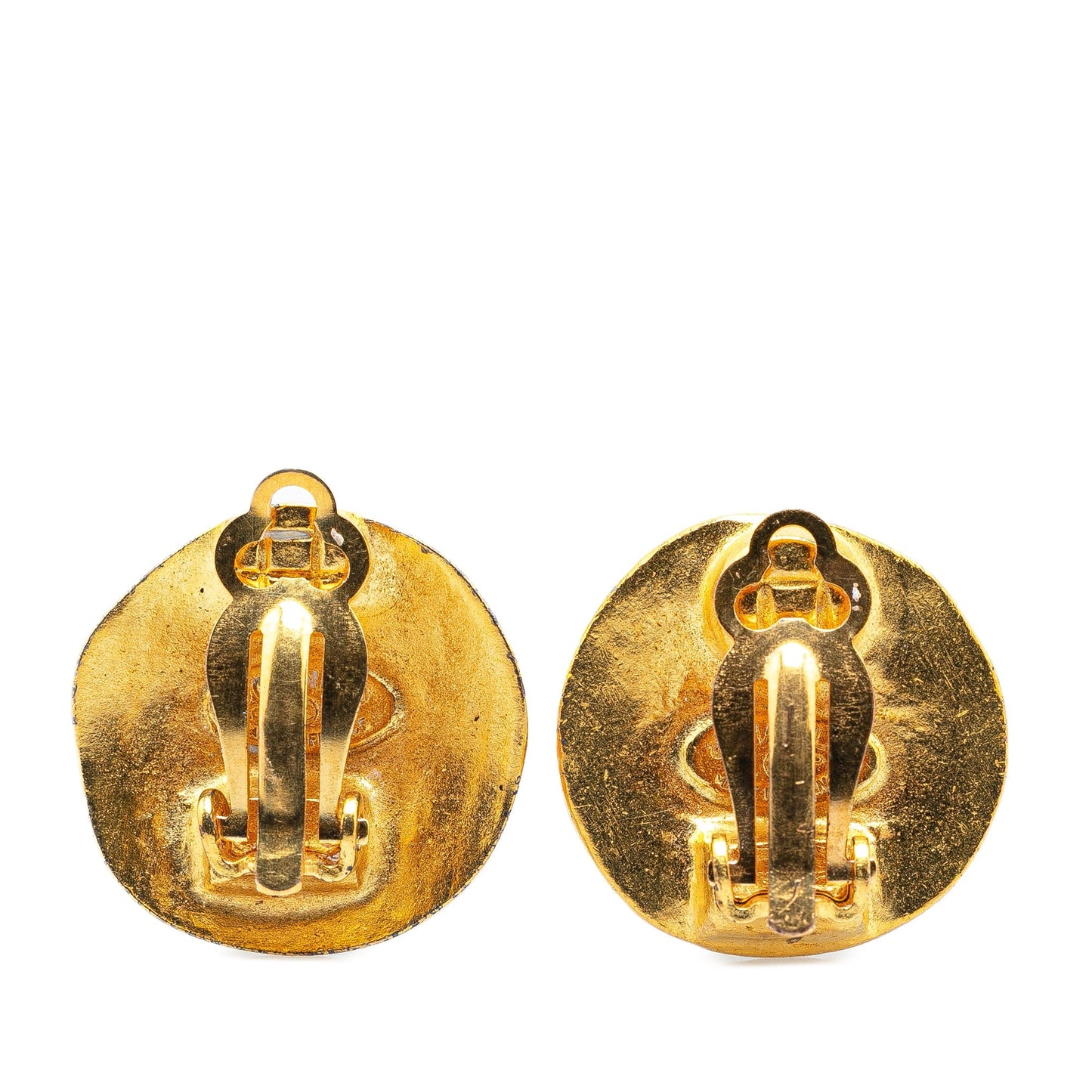 Chanel Gold Plated CC Clip On Earrings Gold