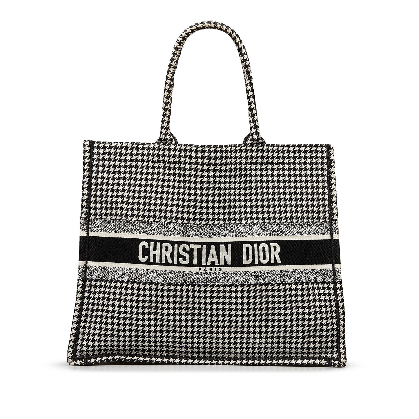 Dior Large Houndstooth Book Tote Black