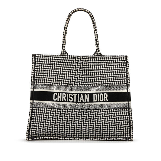 Dior Large Houndstooth Book Tote Black