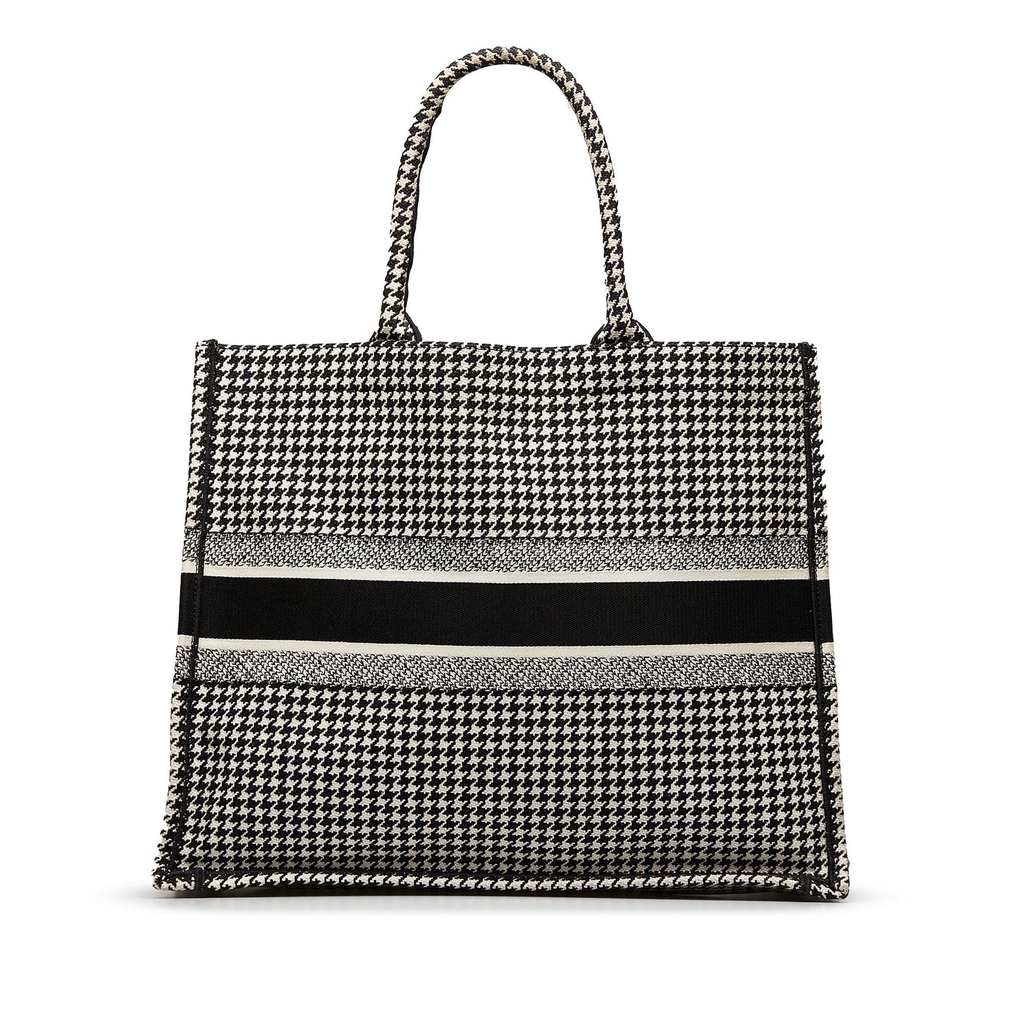 Dior Large Houndstooth Book Tote Black