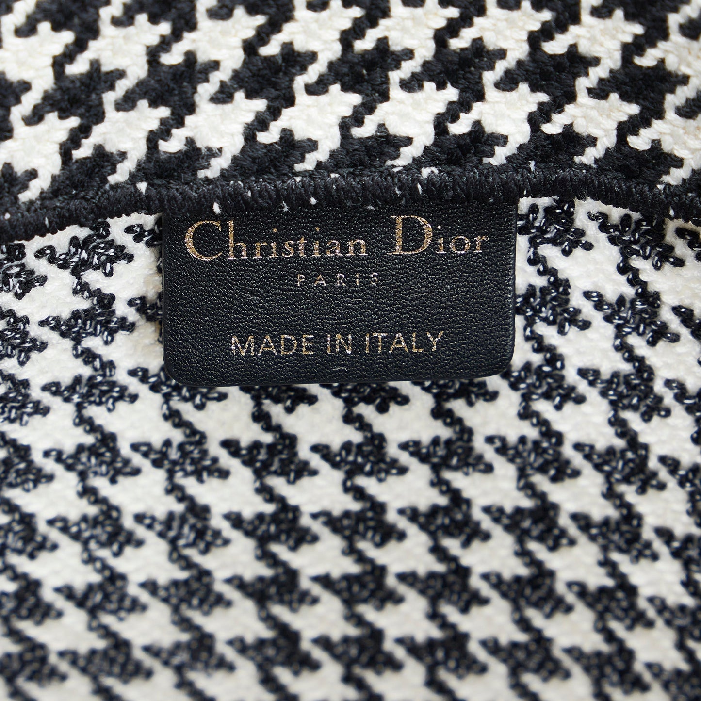 Dior Large Houndstooth Book Tote Black
