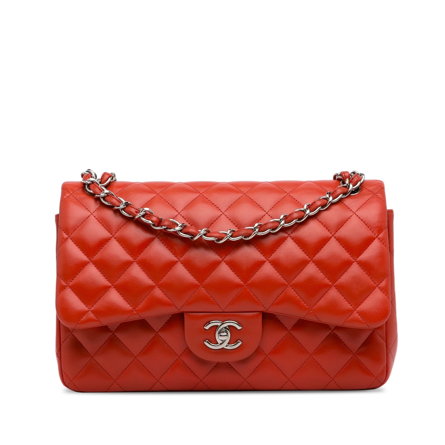 Chanel Jumbo Classic Lambskin Double Flap Orange