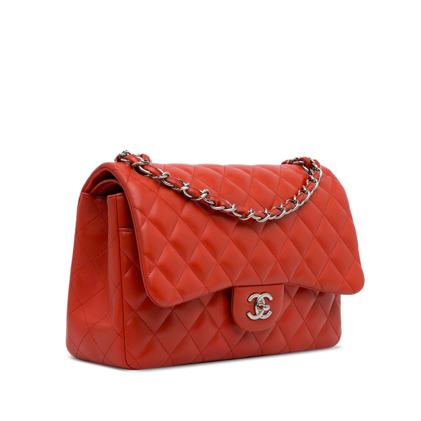 Chanel Jumbo Classic Lambskin Double Flap Orange