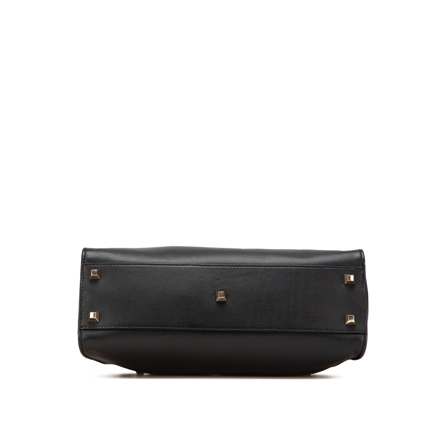 Fendi Medium Studded Leather Peekaboo Satchel Black