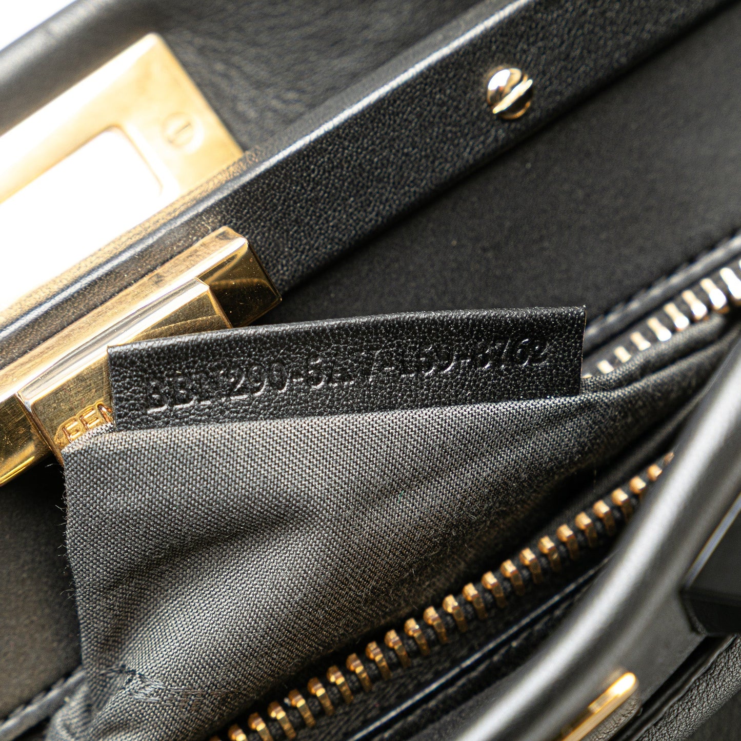 Fendi Medium Studded Leather Peekaboo Satchel Black