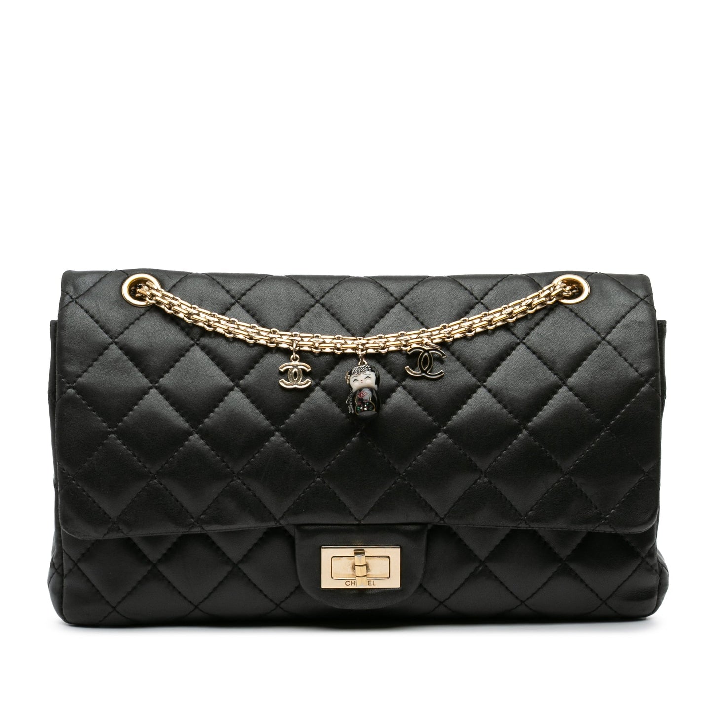 Chanel Paris-Shanghai Reissue 2.55 Quilted Lambskin Double Flap 227 Black