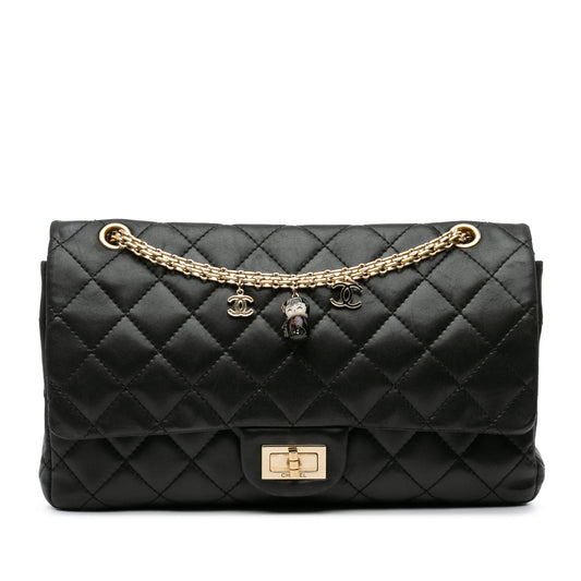 Chanel Paris-Shanghai Reissue 2.55 Quilted Lambskin Double Flap 227 Black