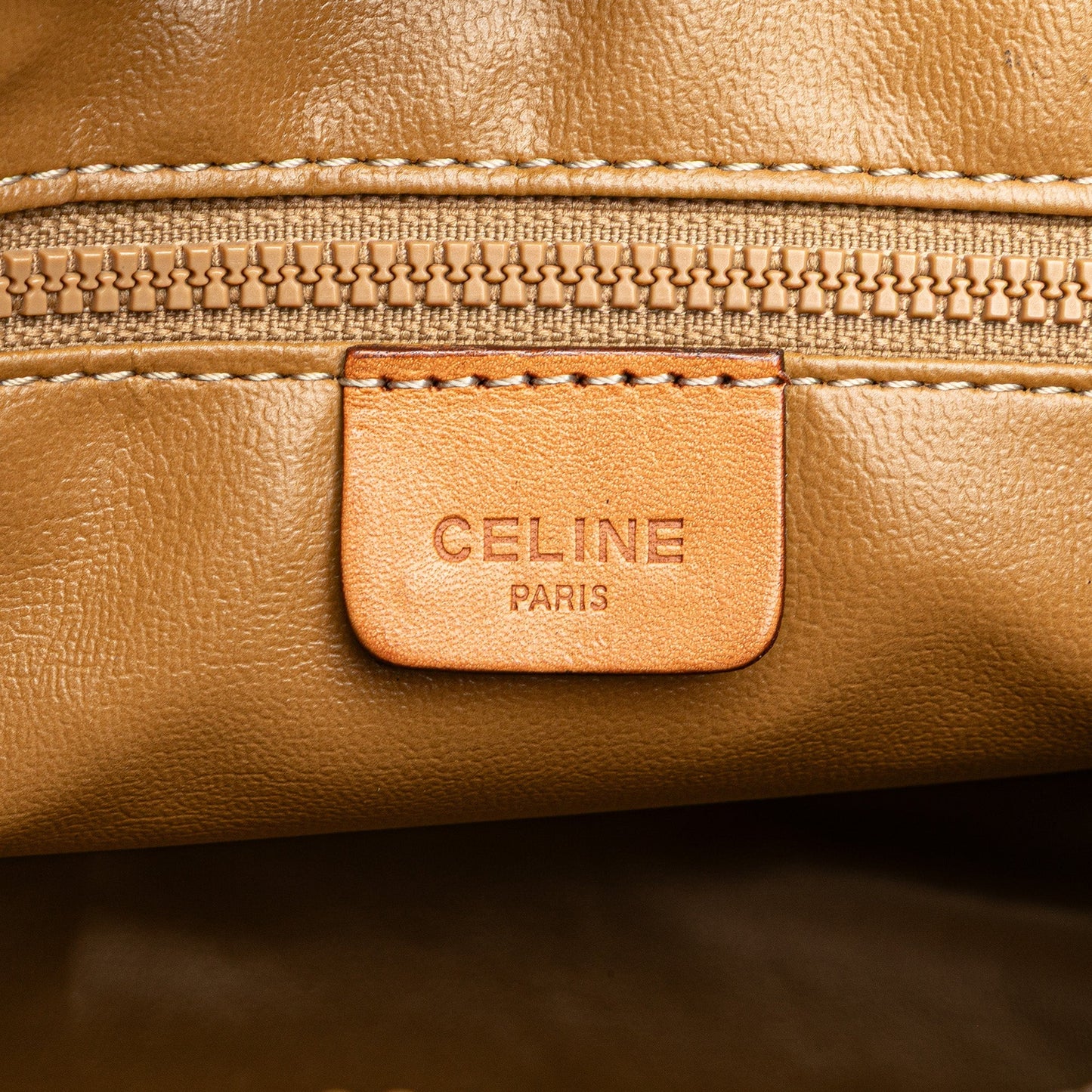 Celine Macadam Coated Canvas Clutch Brown