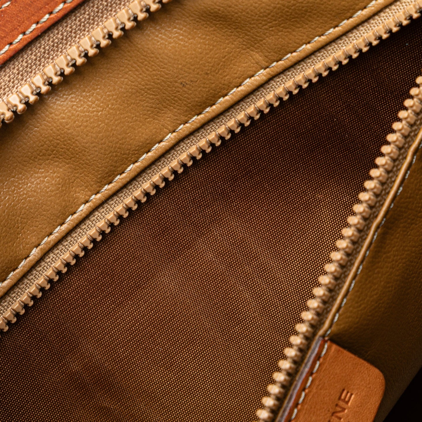 Celine Macadam Coated Canvas Clutch Brown
