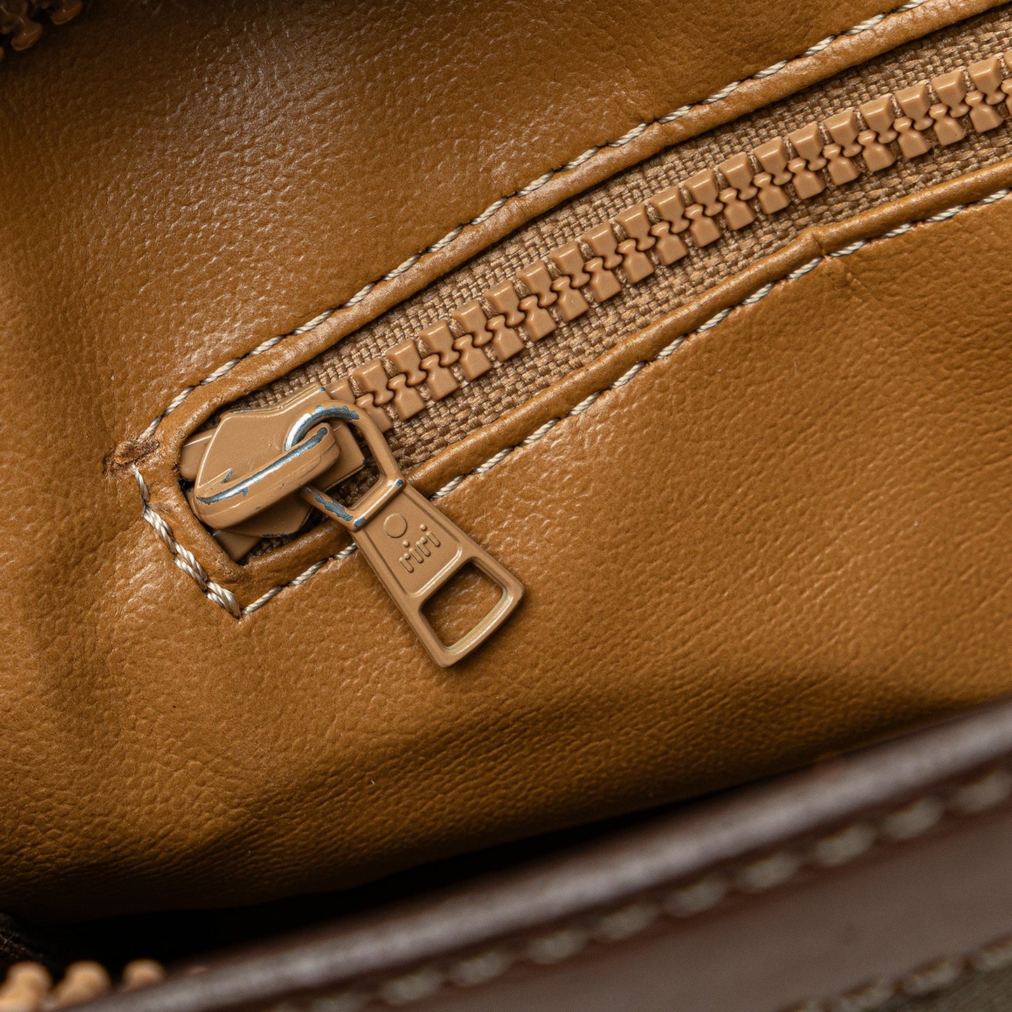 Celine Macadam Coated Canvas Clutch Brown