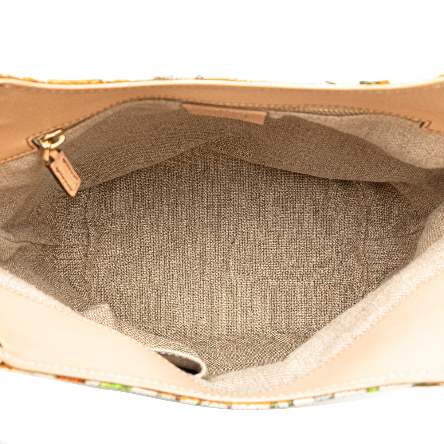 Gucci Canvas Bamboo Flora Handbag White