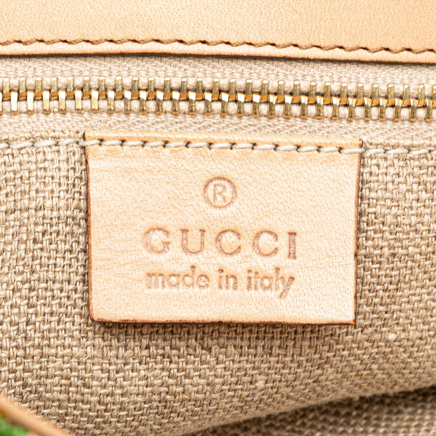 Gucci Canvas Bamboo Flora Handbag White