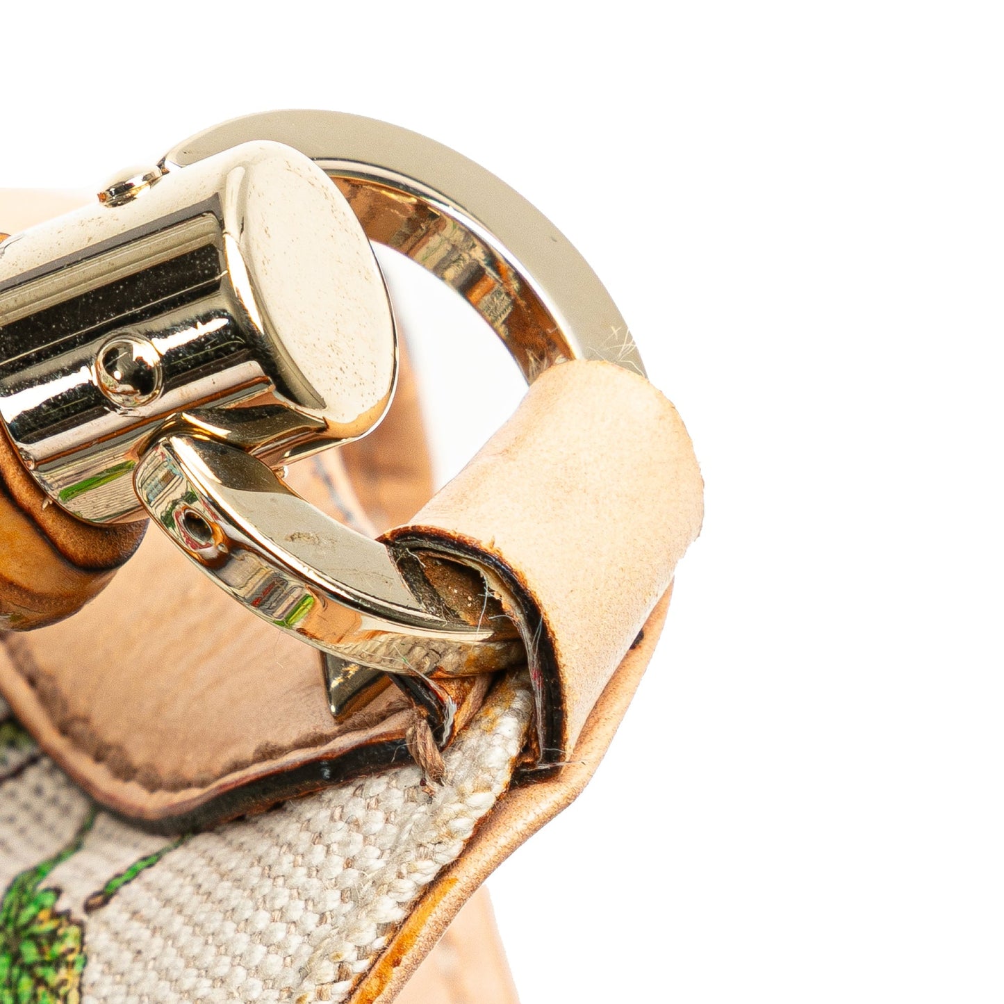 Gucci Canvas Bamboo Flora Handbag White