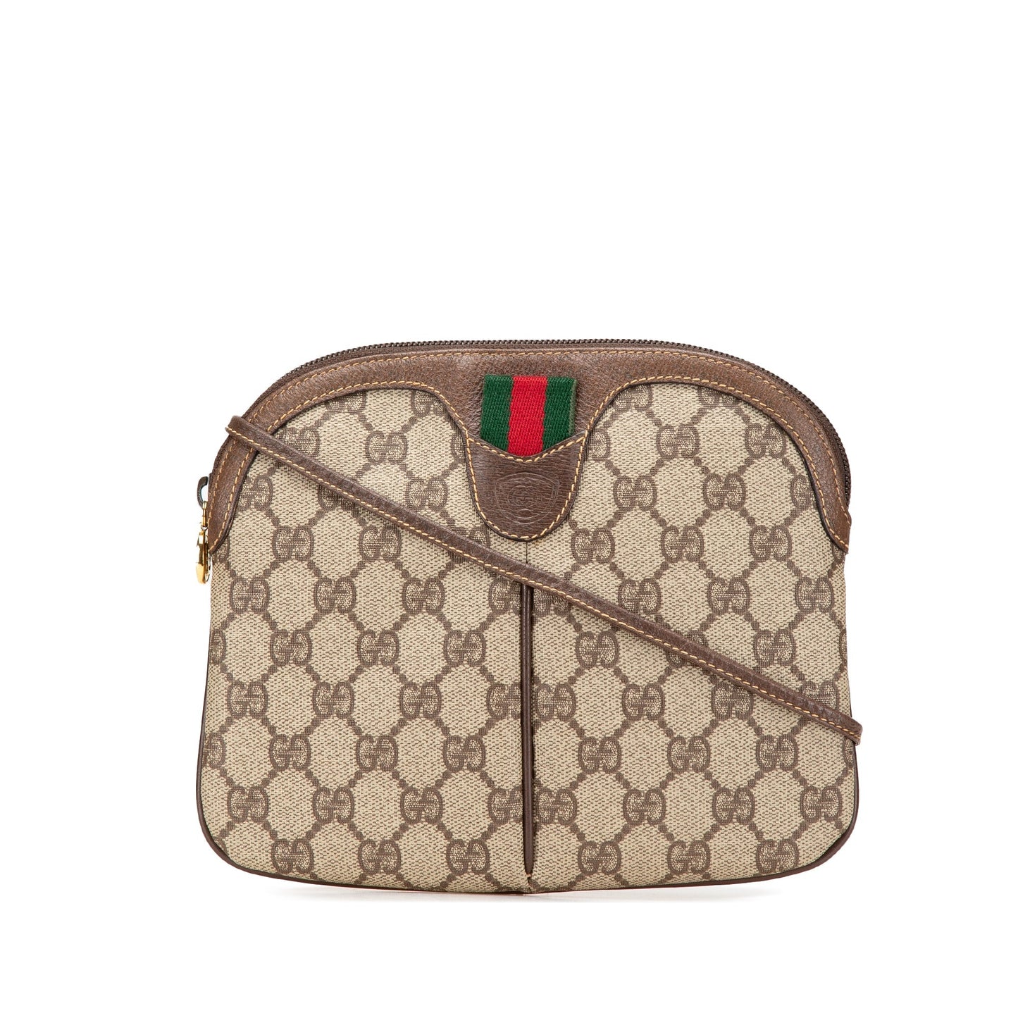 Gucci Small GG Supreme Web Crossbody Brown