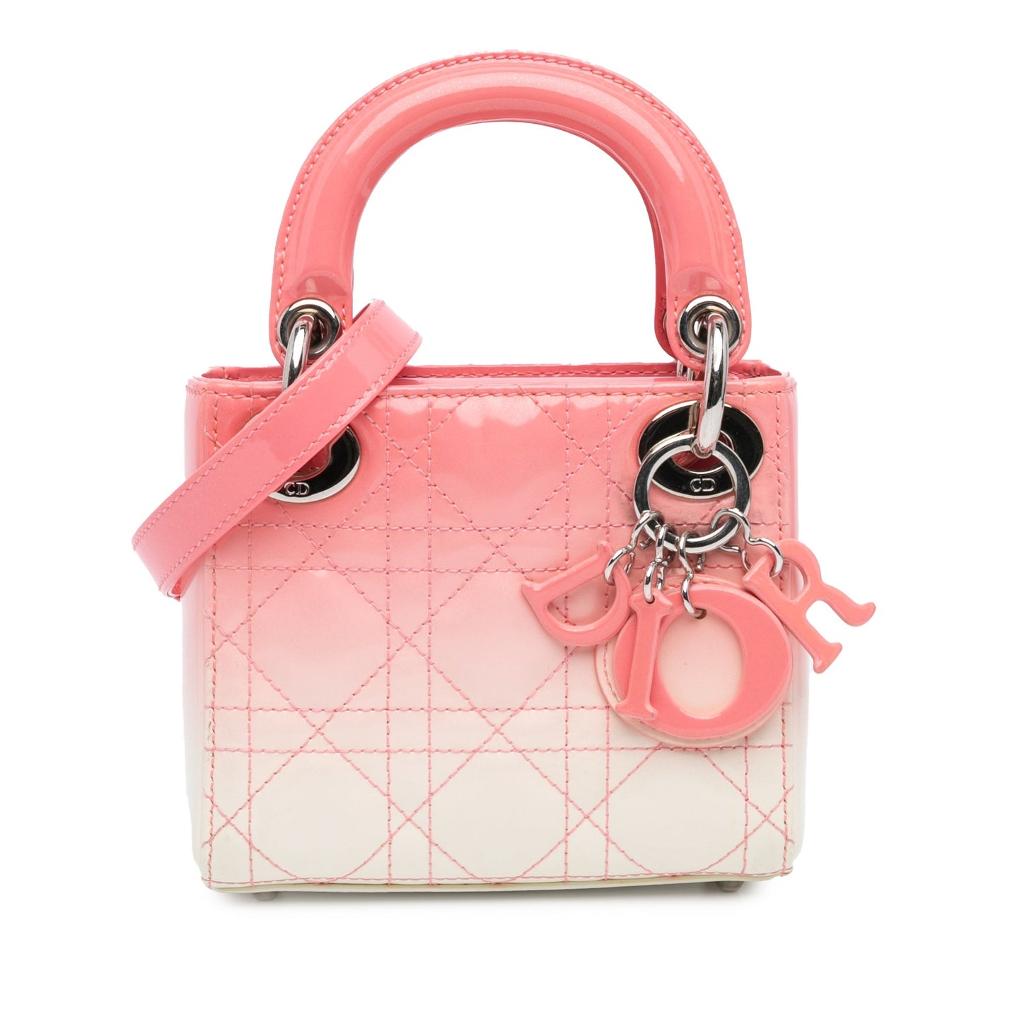 Dior Micro Ombre Patent Cannage Lady Dior Pink