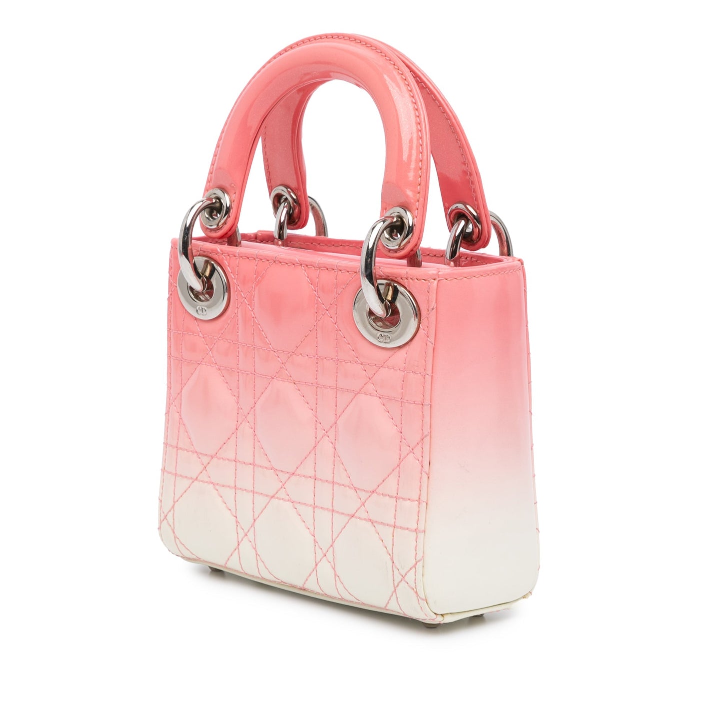 Dior Micro Ombre Patent Cannage Lady Dior Pink