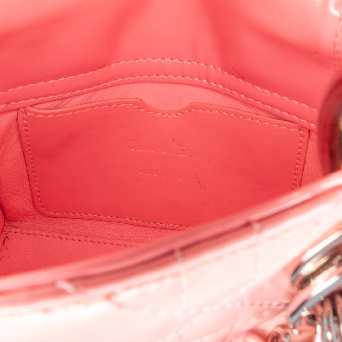 Dior Micro Ombre Patent Cannage Lady Dior Pink