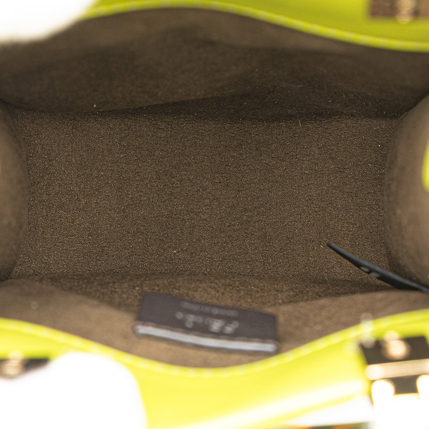 Fendi Mini Zucca Embossed Leather Sunshine Shopper Tote Green