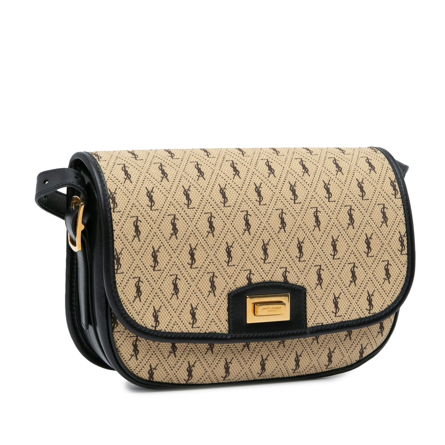 Saint Laurent Medium Canvas Monogram All Over Crossbody Brown