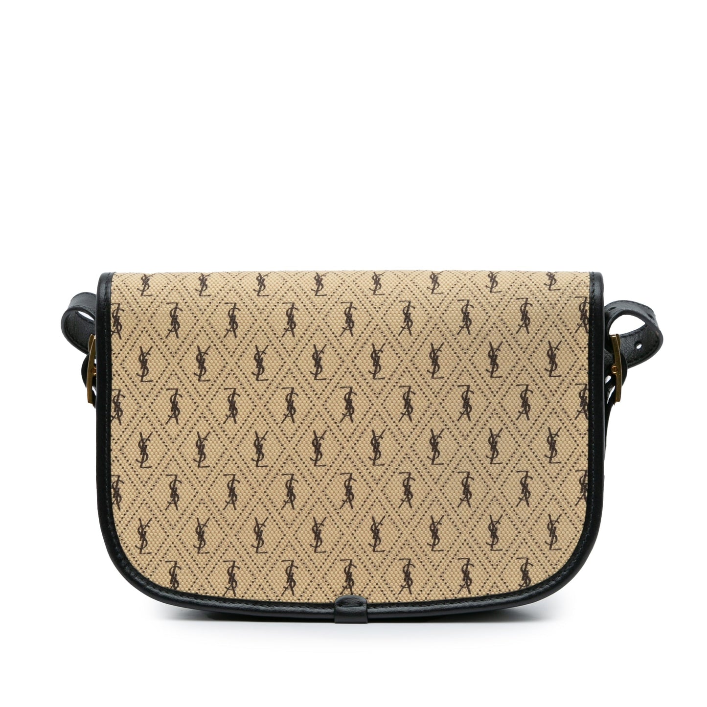 Saint Laurent Medium Canvas Monogram All Over Crossbody Brown