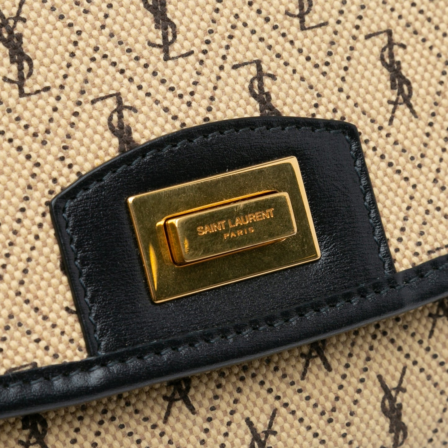 Saint Laurent Medium Canvas Monogram All Over Crossbody Brown