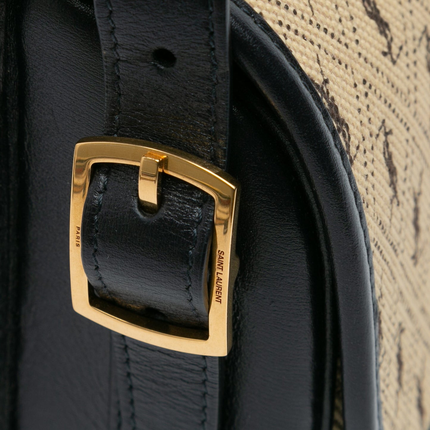 Saint Laurent Medium Canvas Monogram All Over Crossbody Brown