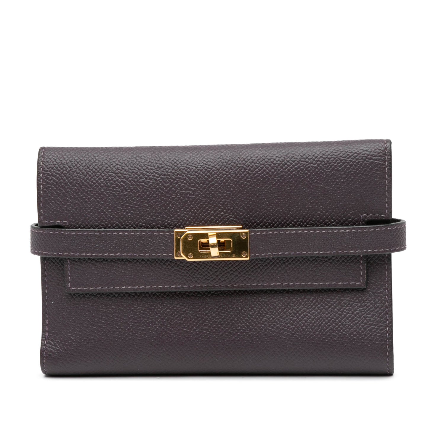 Hermès Medium Epsom Verso Kelly Wallet Purple