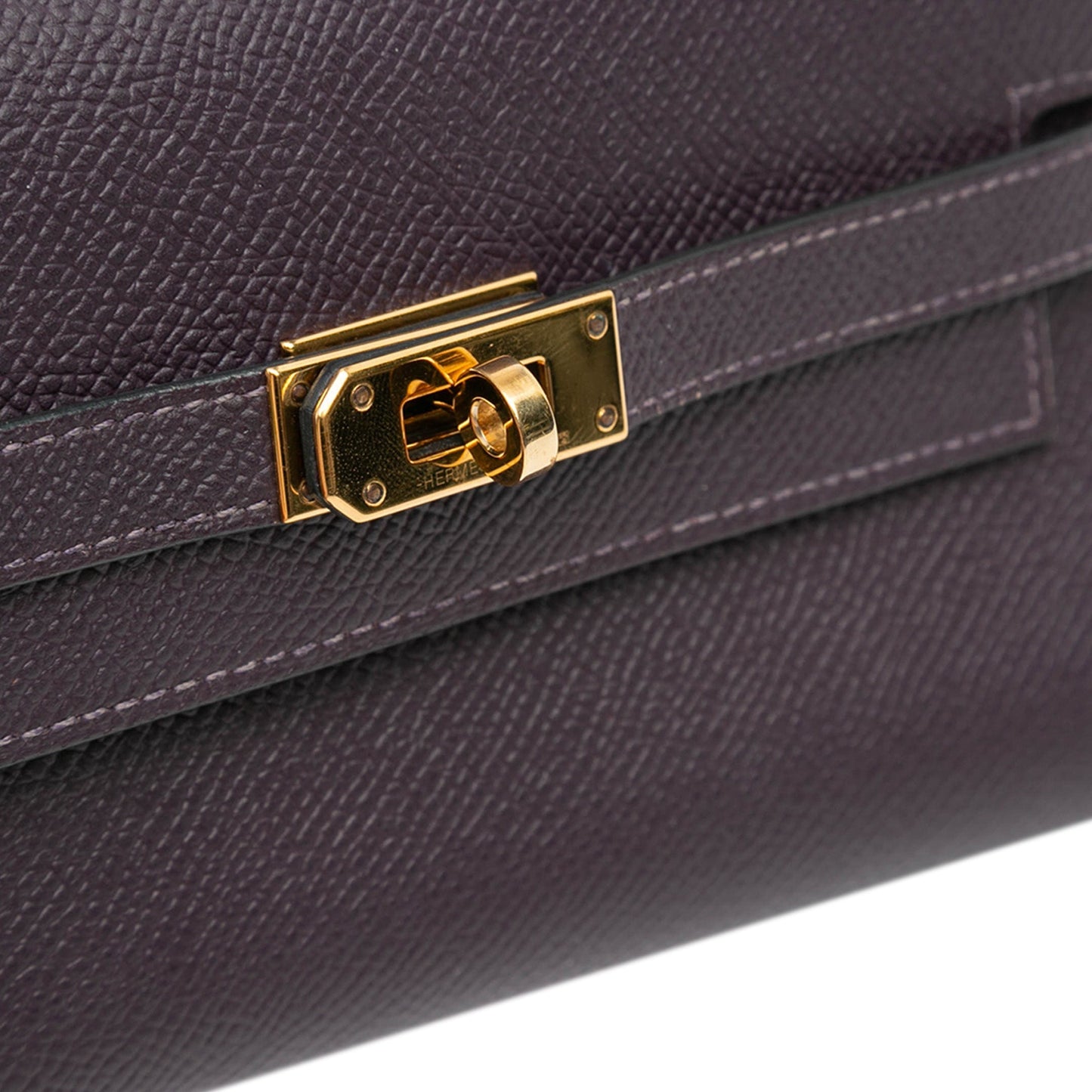 Hermès Medium Epsom Verso Kelly Wallet Purple