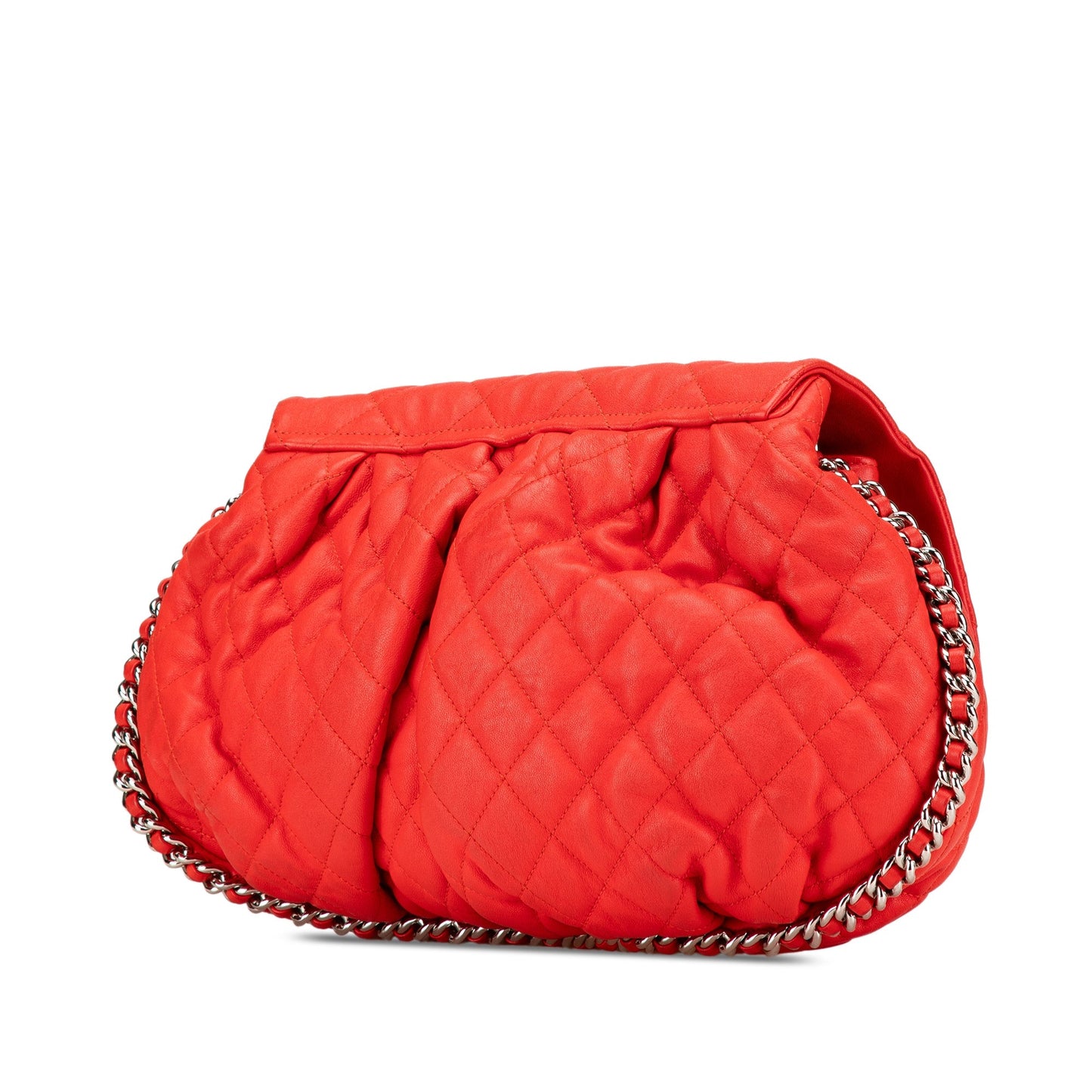 Chanel Large Quilted Lambskin Chain Around Flap Red