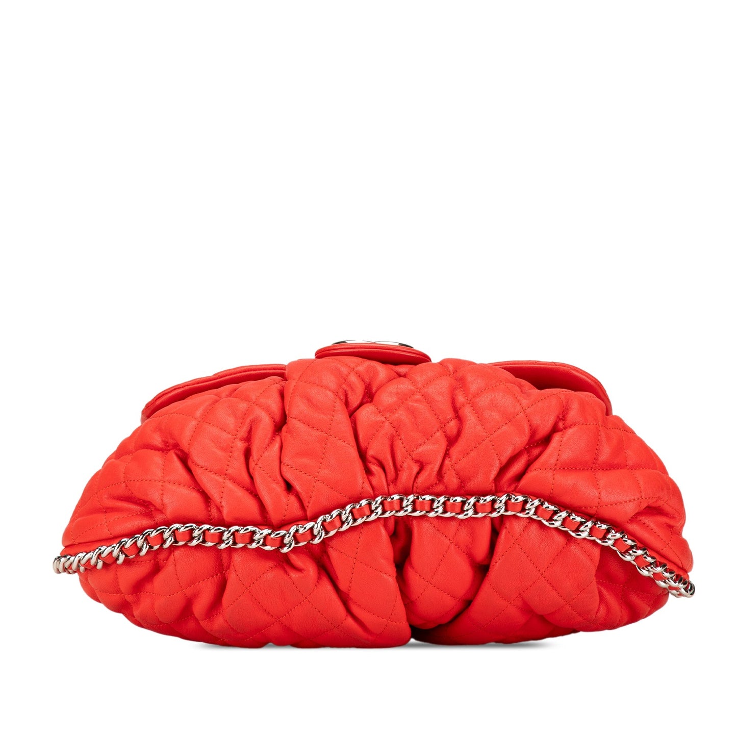 Chanel Large Quilted Lambskin Chain Around Flap Red