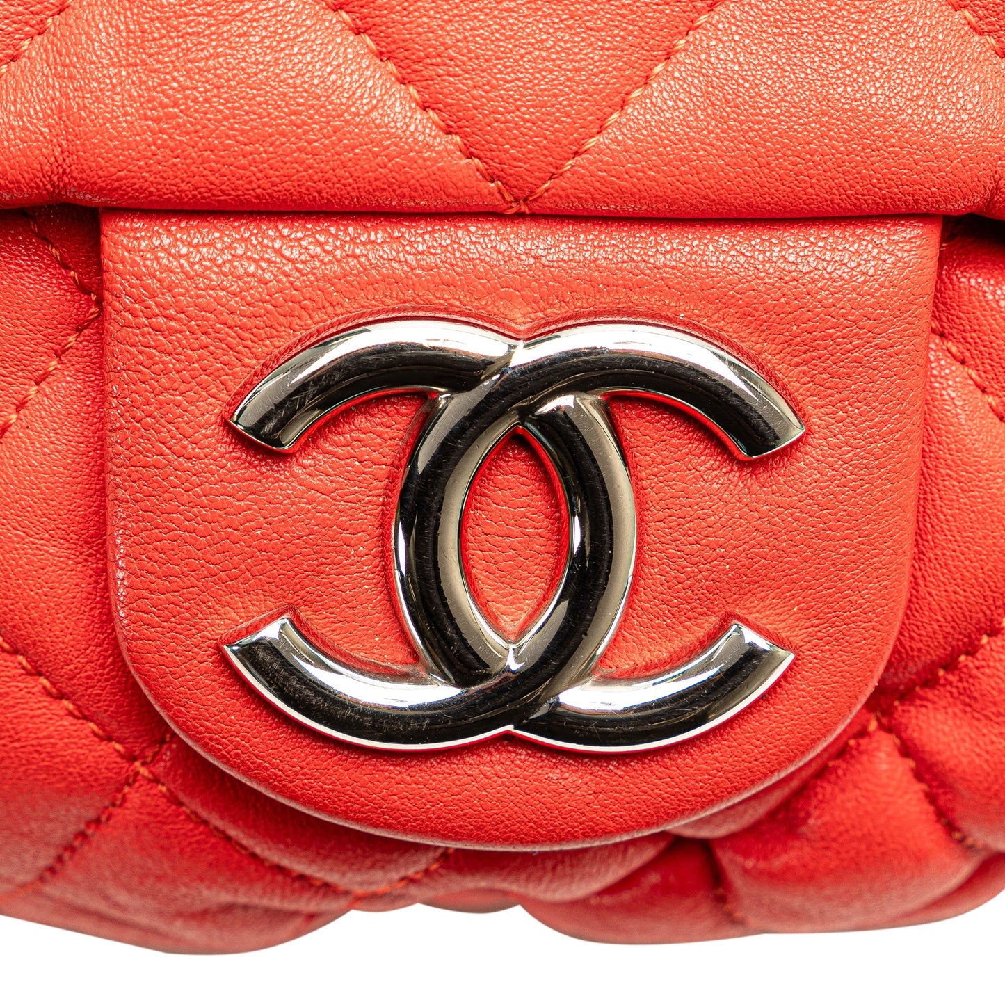 Chanel Large Quilted Lambskin Chain Around Flap Red