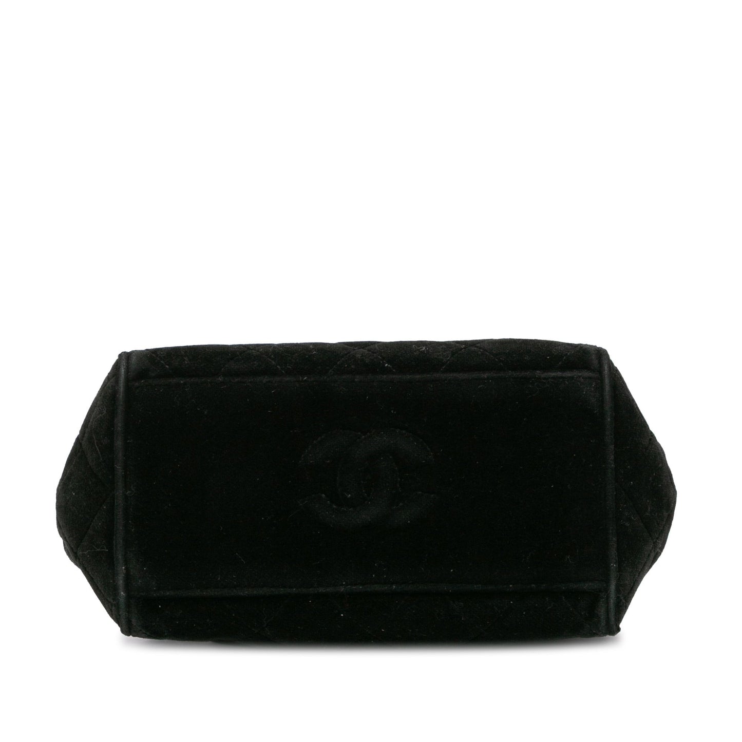 Chanel Quilted Velvet Shoulder Bag Black