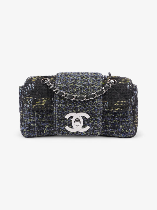 Chanel Fantasy Tweed Shoulder Bag Black / Blue / Green Tweed