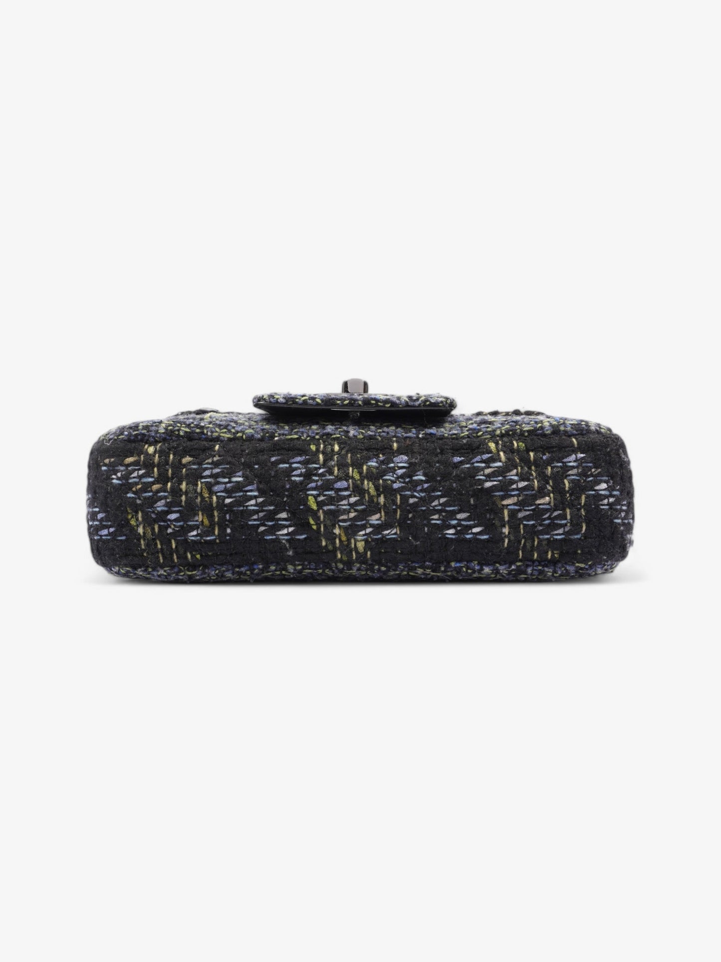 Chanel Fantasy Tweed Shoulder Bag Black / Blue / Green Tweed