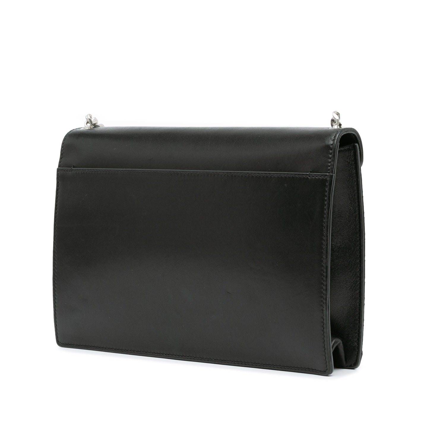 Saint Laurent Quilted Lambskin Studded Monogram Gaby Shoulder Bag Black