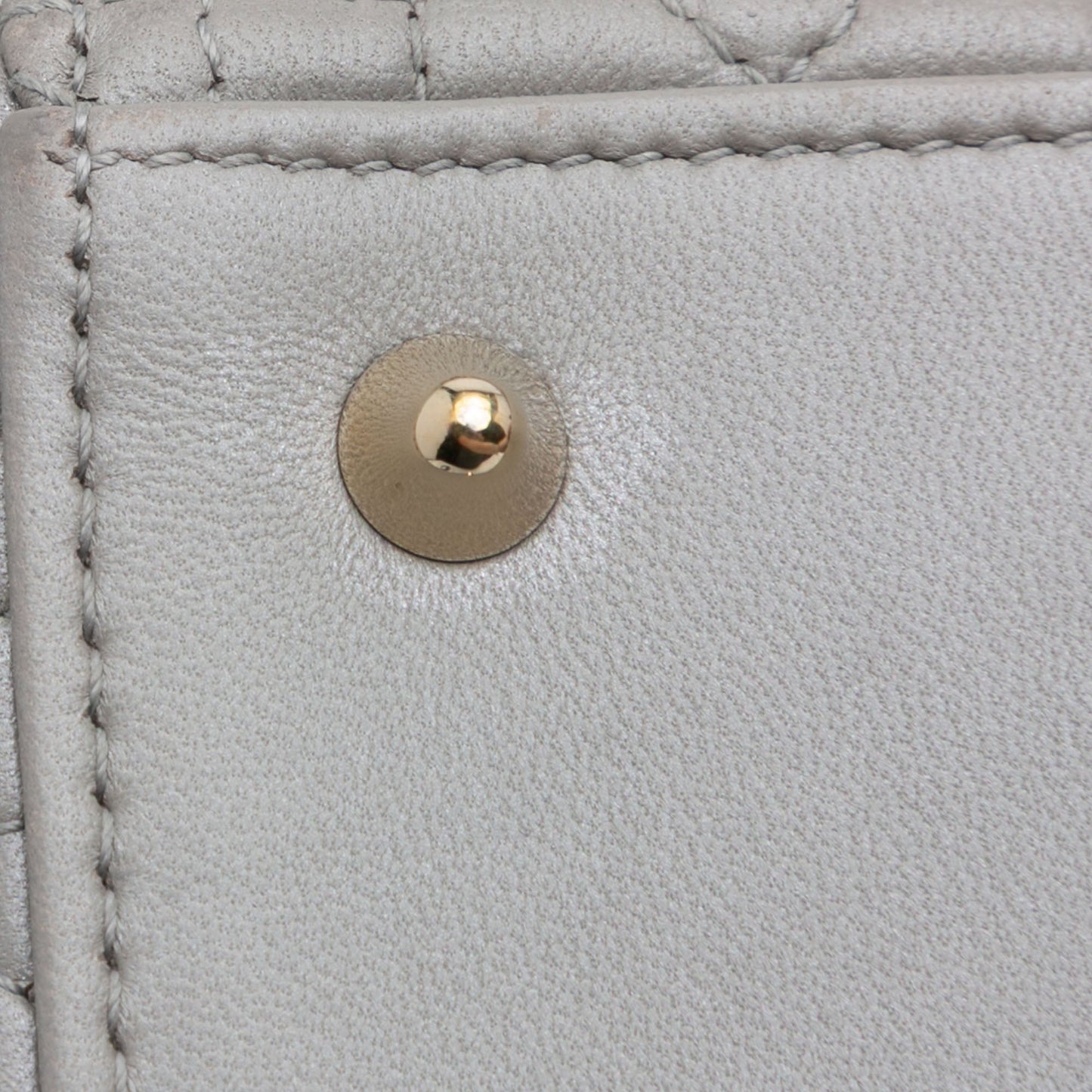 Dior Medium Lambskin Cannage Lady Dior Gray