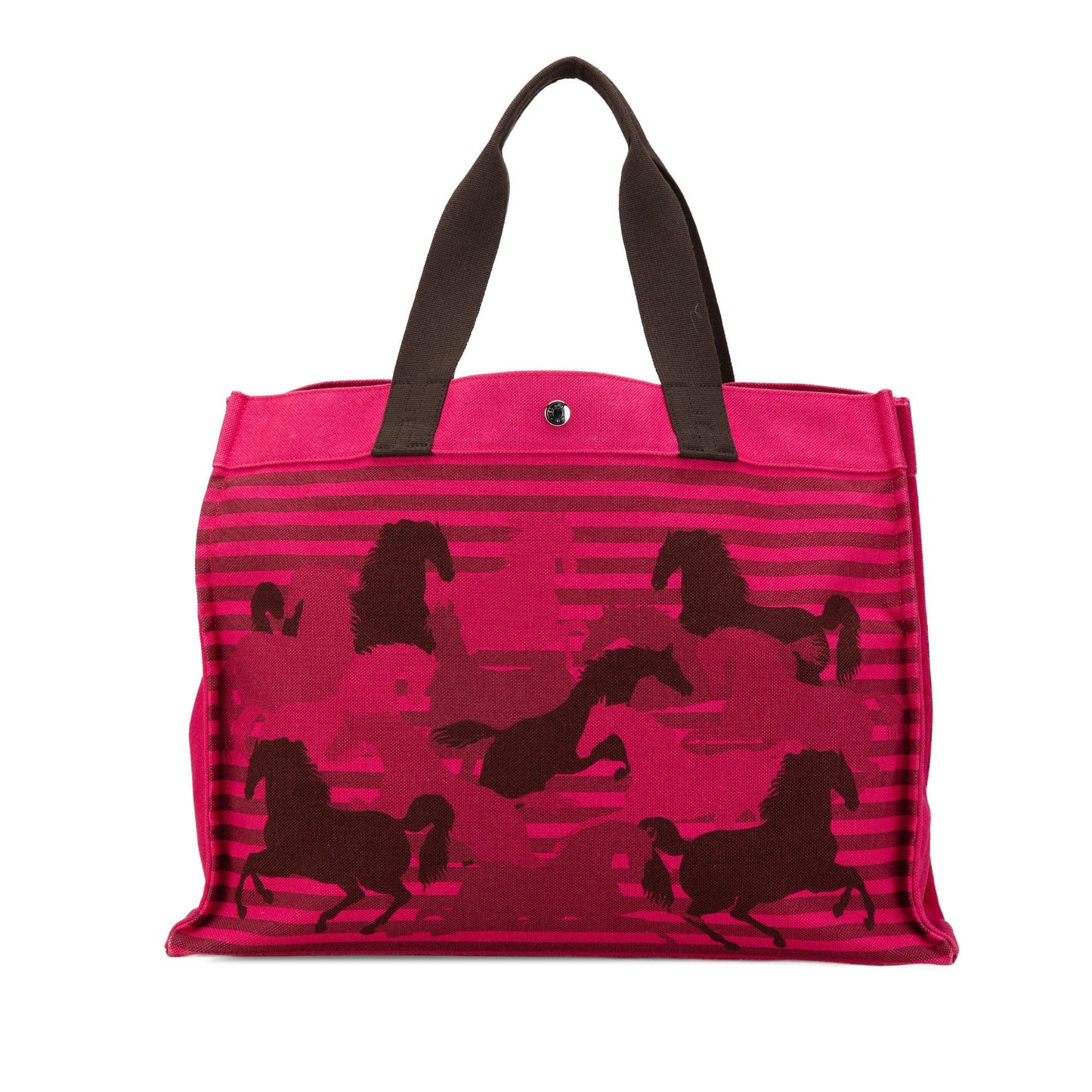 Hermès Toile Chevaux En Camouflage Beach Tote Pink