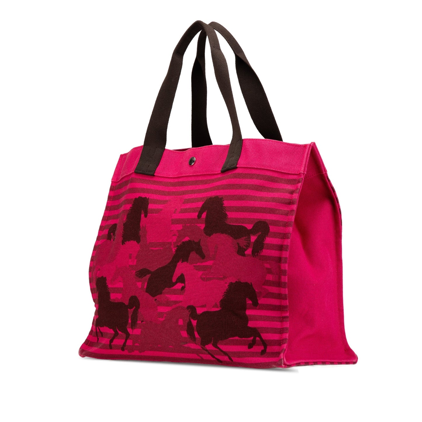Hermès Toile Chevaux En Camouflage Beach Tote Pink